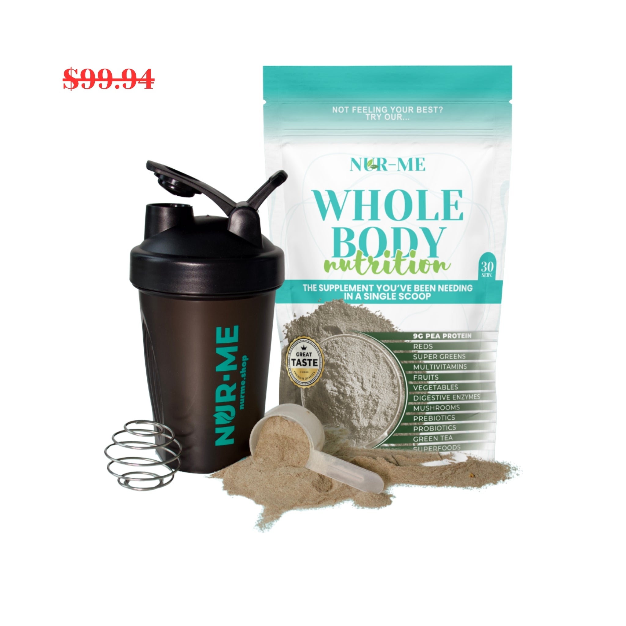 Whole Body Nutrition Starter Kit with Shaker Bottle