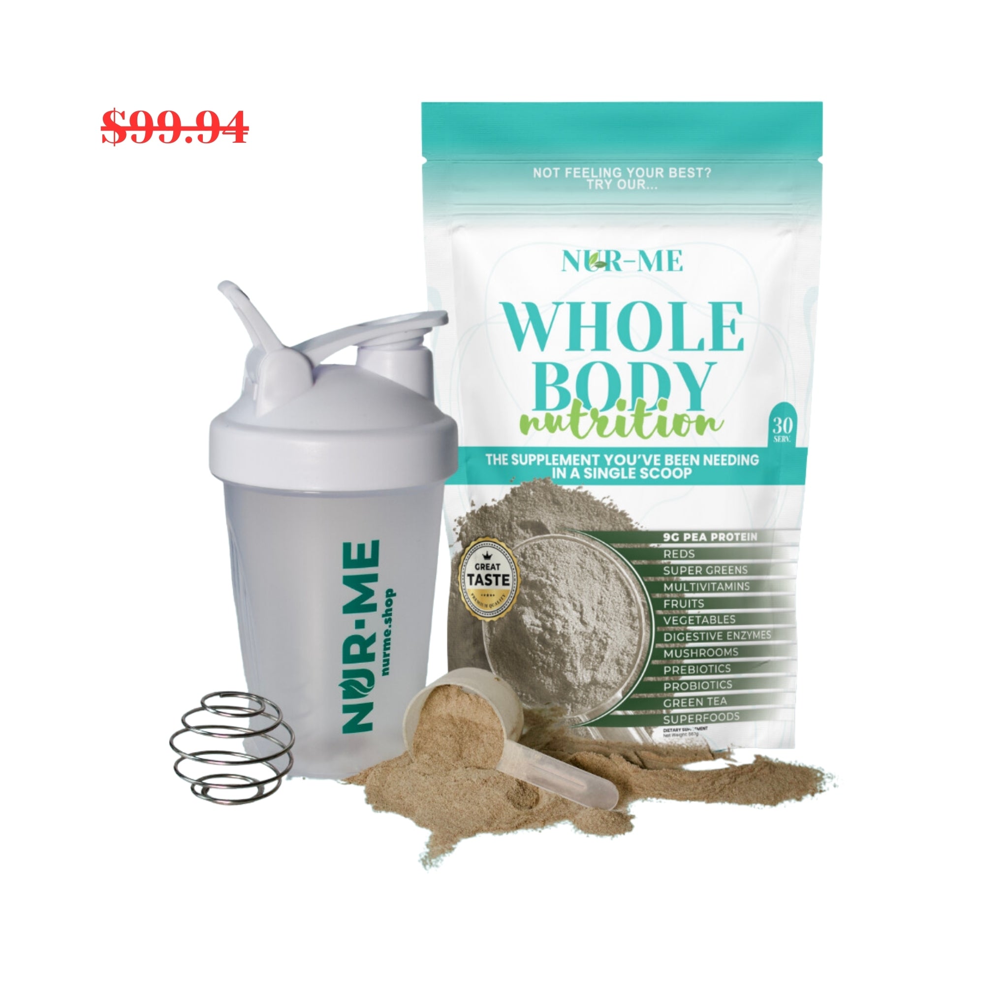 Whole Body Nutrition Starter Kit with Shaker Bottle