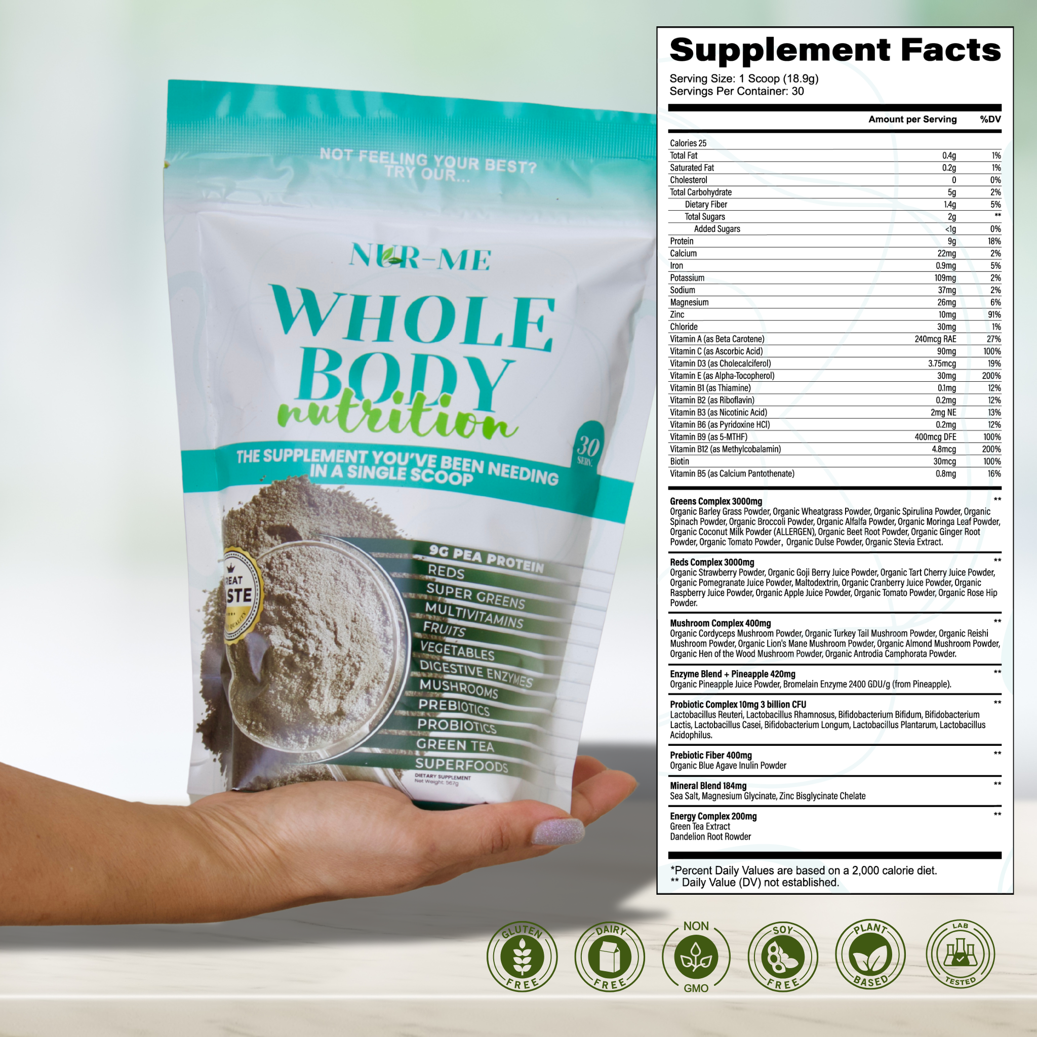 NUR-ME Whole Body Nutrition Superfood Supplement